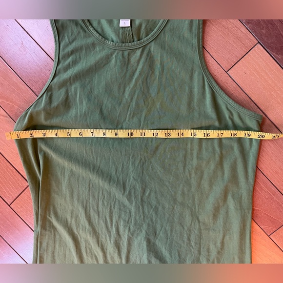 Athleta Olive Green Sleeveless Maxi Dress Supima Cotton Size L - Picture 6 of 10